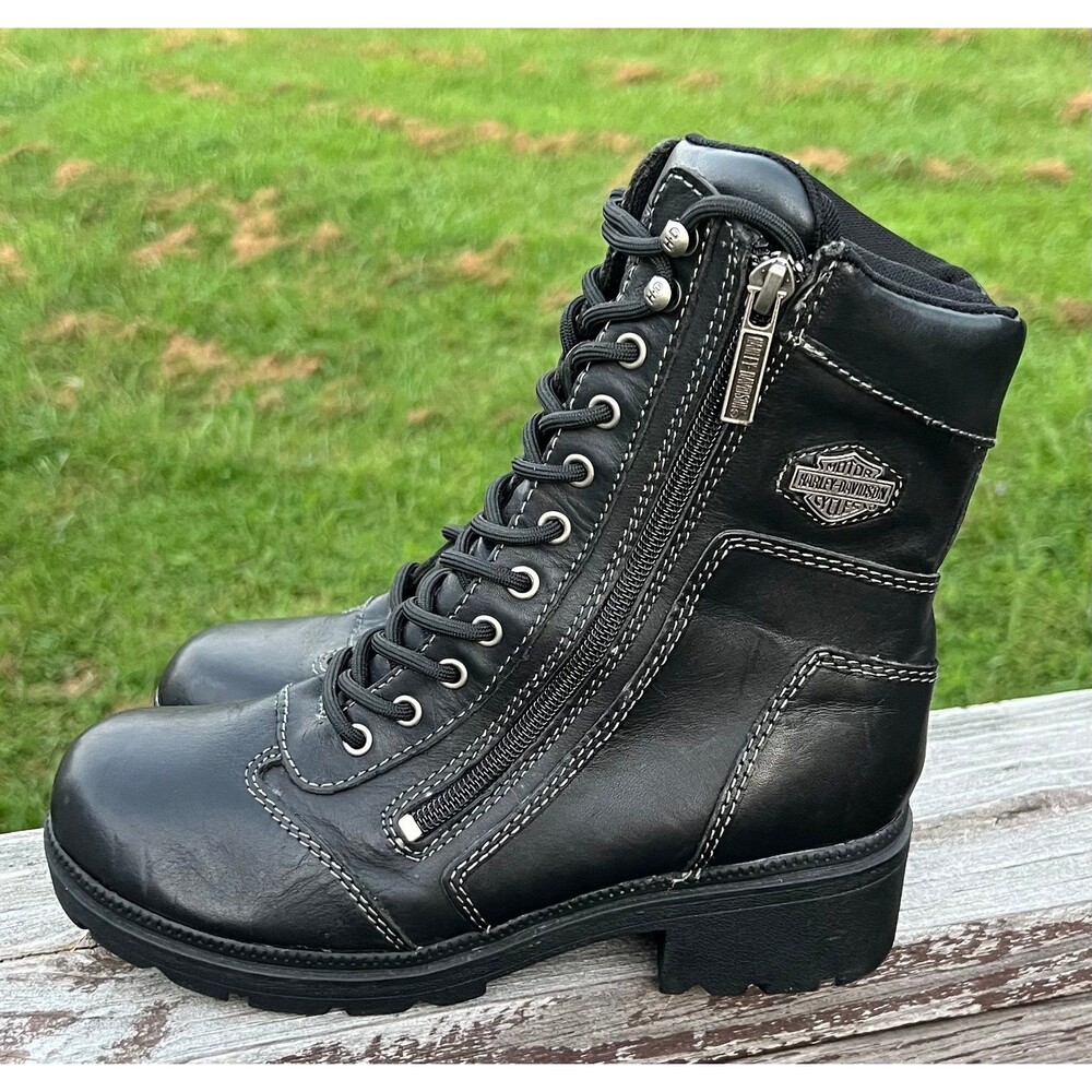 Harley-Davidson® Women's Tessa Lace-Up Side Zip Motorcycle Boots 85262 size 7 - Picture 4 of 7